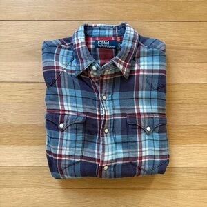 Polo by Ralph Lauren | Men's Blue Flannel Shirt | Size: Medium